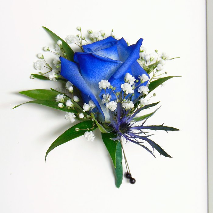 Royal Blue Rose Boutonniere